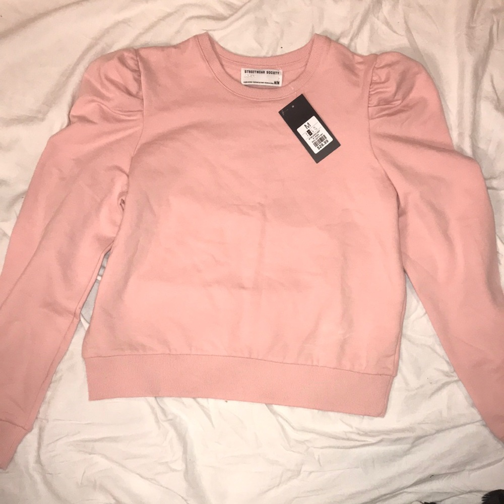 NWT street wear society puff shoulder sweater